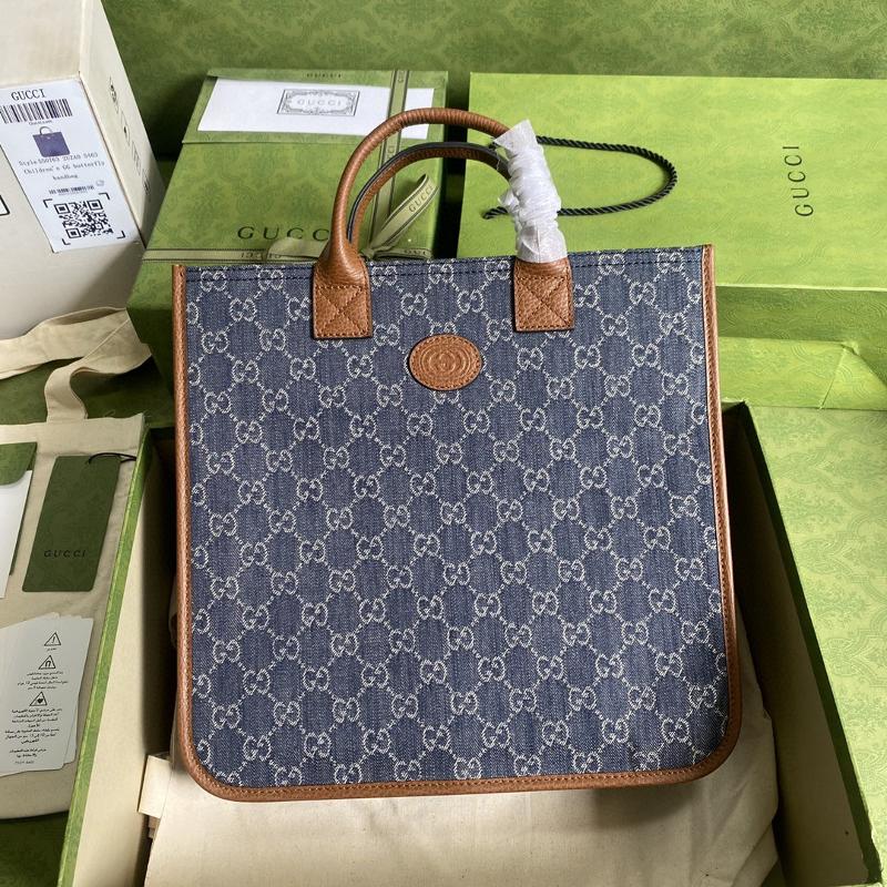 Gucci File Handbag 550763 Denim Blue